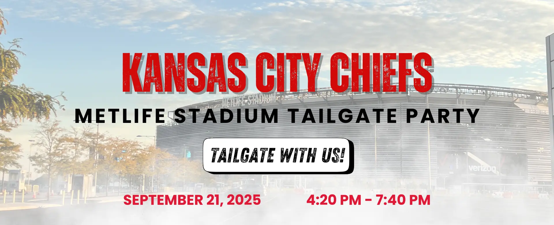 Kansas city chiefs METLIFE STADIUM TAILGATE PARTY